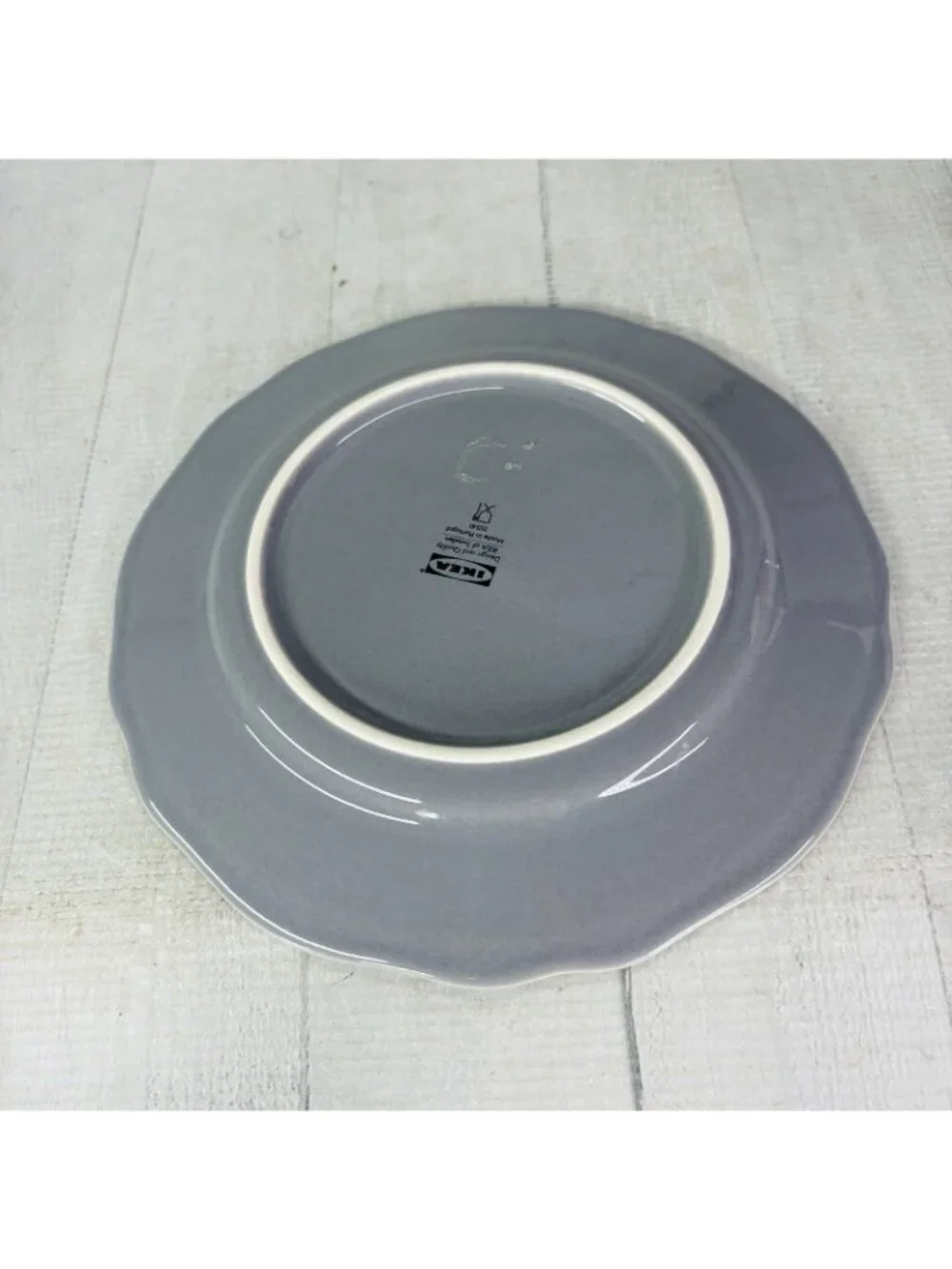 Ikea of Sweden ARV GRAY 15541 Scalloped Earthenware Salad Lunch 9